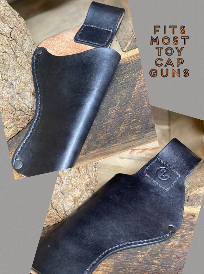 Kids Holster and belt combination for that toy gun.   With a growing imagination, they will love this real leather holster
