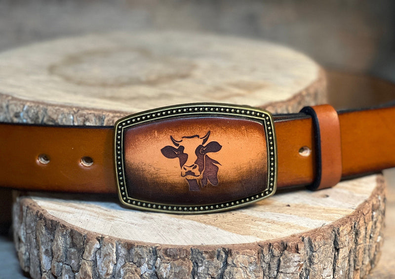 Leather Belt Buckle | Flying Duck | Personalized Option