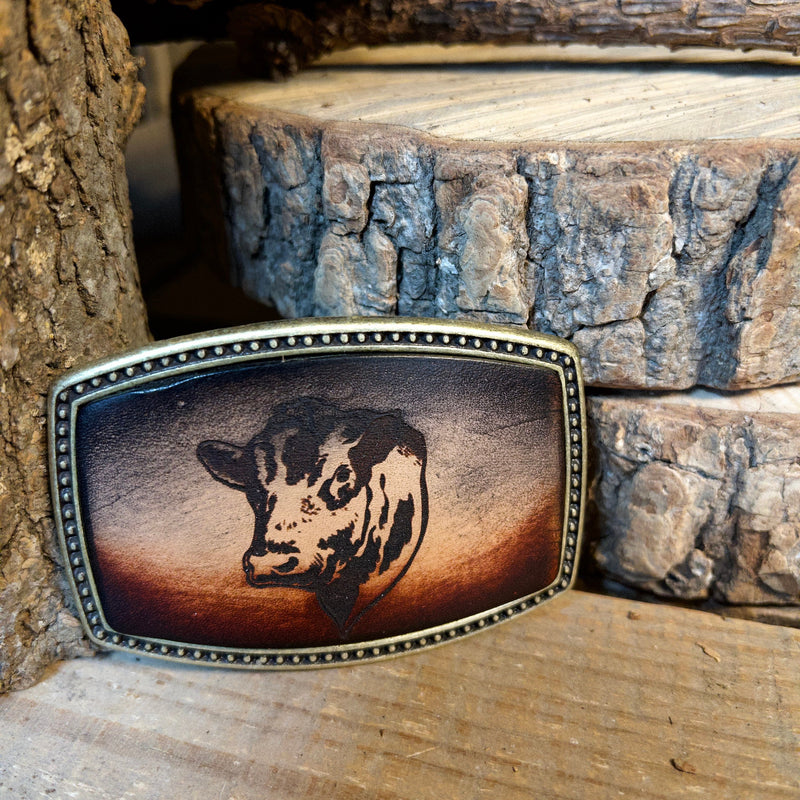 LONGHORN-STEER Belt Buckle Custom Made Leather Buckle great 