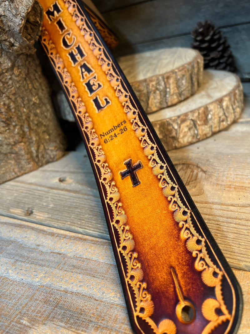 Custom Leather Guitar Strap | Hand Tooled | 2.5"
