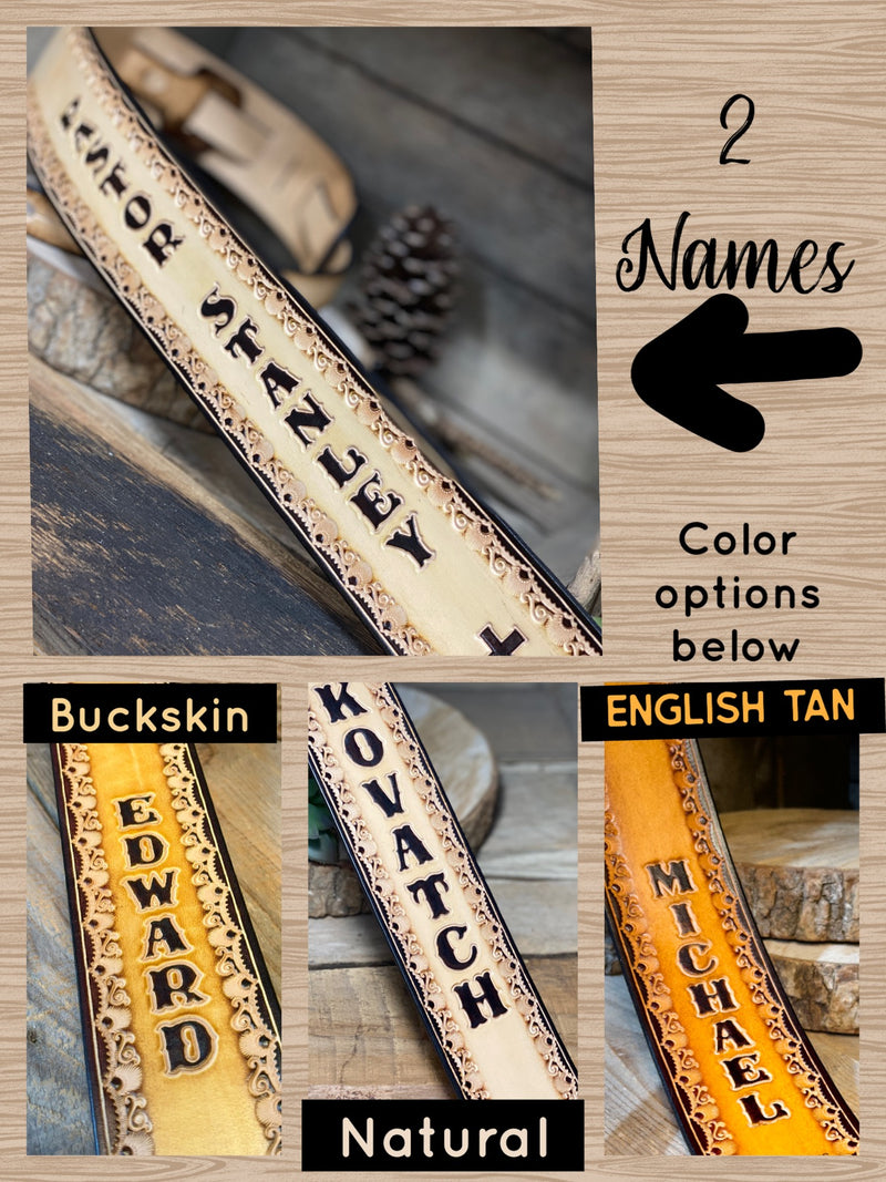 Custom Leather Guitar Strap | Hand Tooled