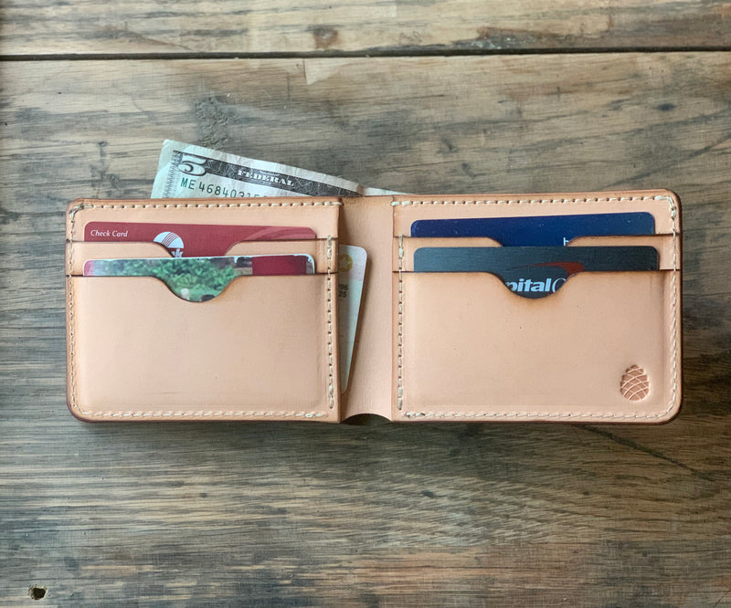 The Jefferson Bi-fold Wallet in Navy - M & W Leather