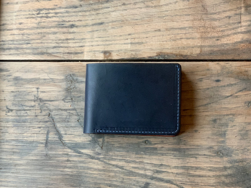 The Jefferson Bi-fold Wallet in Navy – M & W Leather