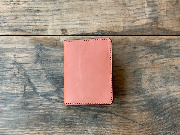 Vertical Leather Card Wallet in Chestnut - M & W Leather